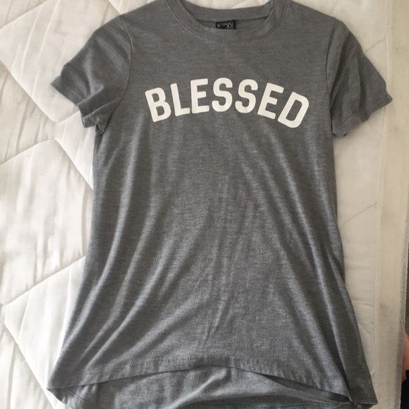 A grey t-shirt that says blessed - Picture 1 of 1